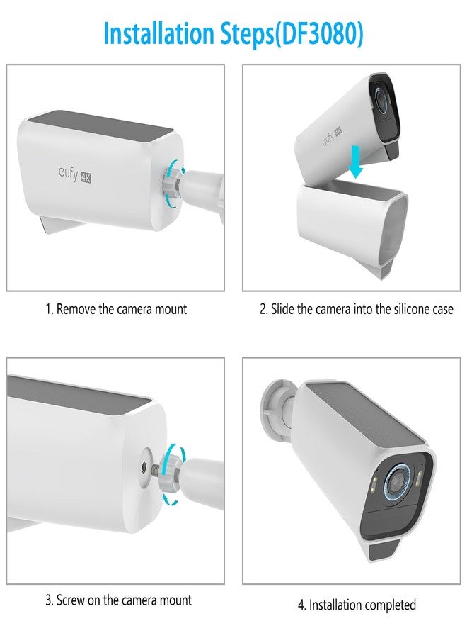 HOLACA Silicone Housing Skin Cover for eufyCam S3 Pro Security Camera, Dustproof, White (2 Pack) - Image 3